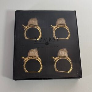 Bombay Gold Snail Design Napkin Rings